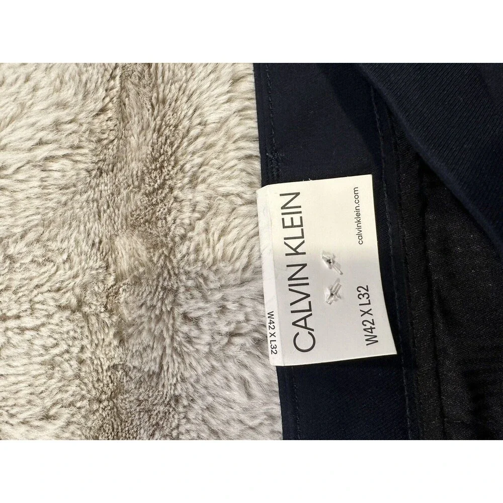 CALVIN Klein Men's Straight-Fit Stretch Chino Pants Sky Captain Blue 42W x 32L